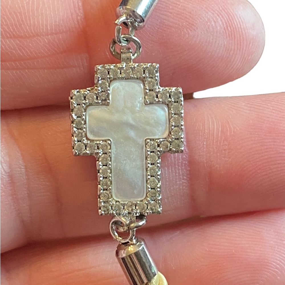 Rhinestone Cross Adjustable Twisted Bracelet